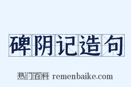 碑阴记造句是什么意思的图片